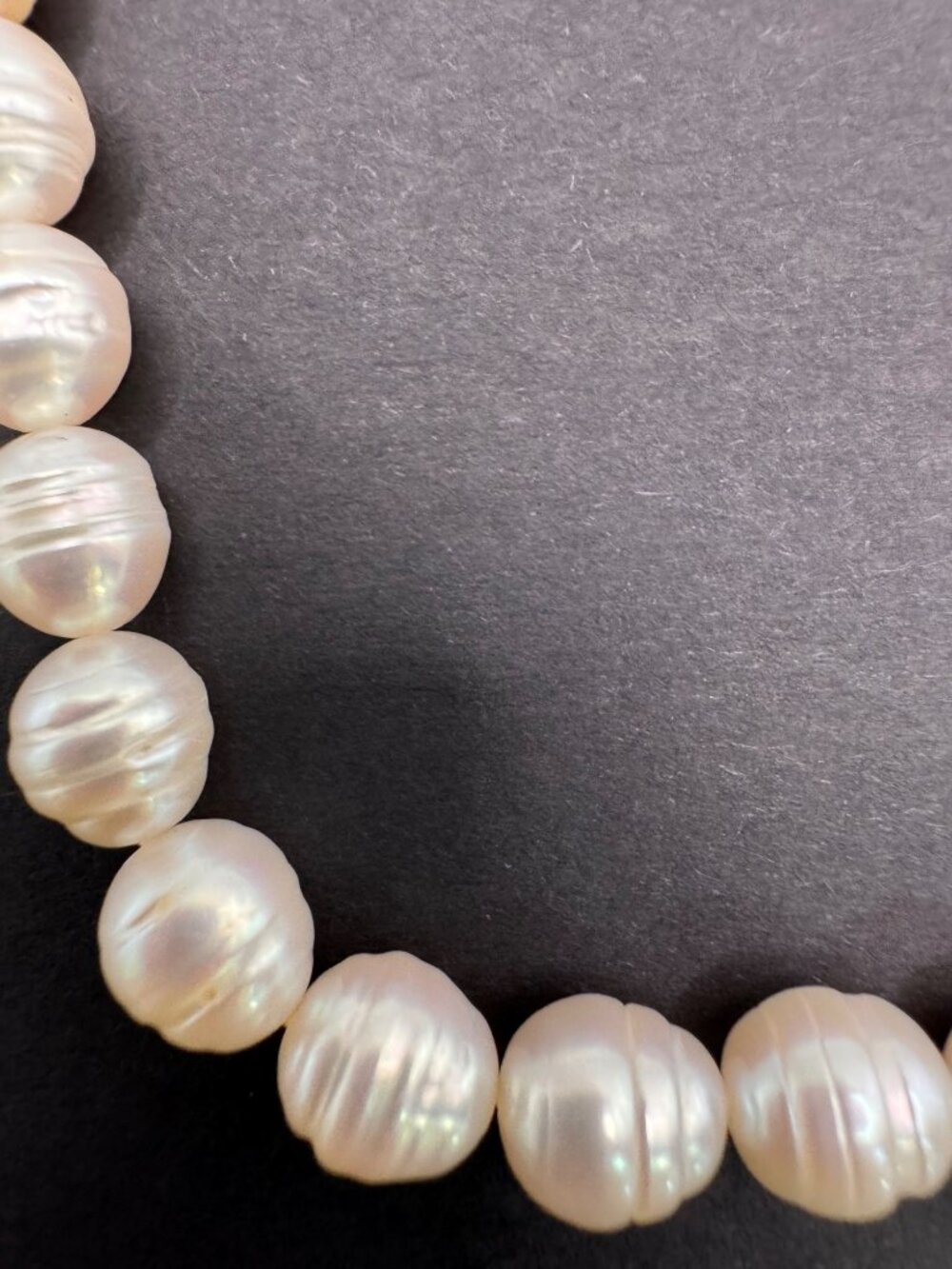 925 Sterling Silver Baroque Pearl Necklace 8MM 16.5in Cream Ivory Strand - Picture 5 of 11